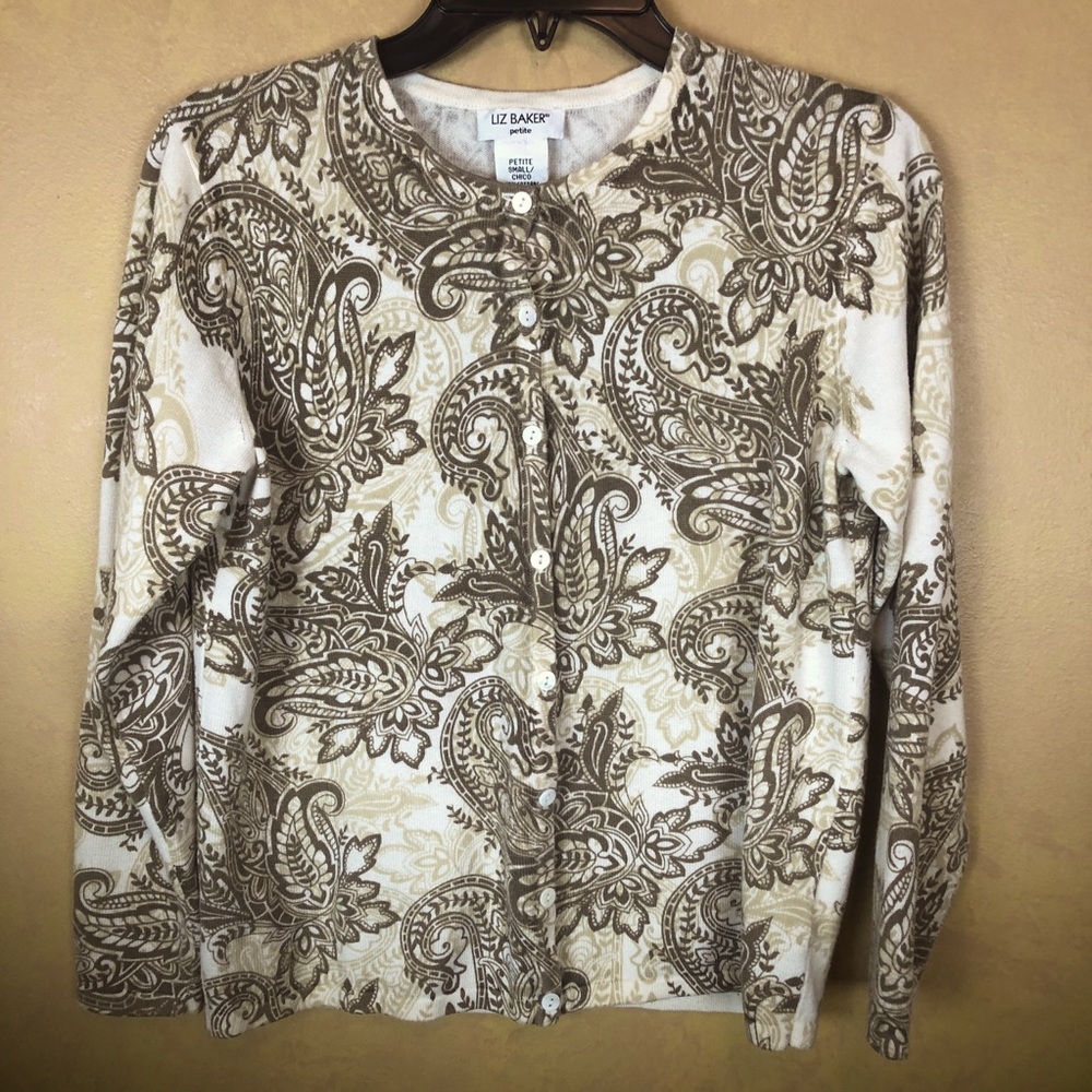 Women’s button down in front sweater, size petite small